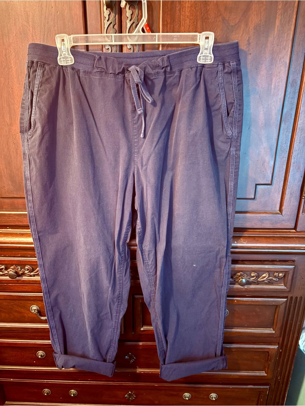 Style & Co. Navy Drawstring Capris with Pockets
